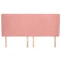 Tête de lit avec oreilles Rose 183x23x118/128 cm Velours