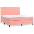 cadre de lit avec matelas Rose 180x200 cm Velours