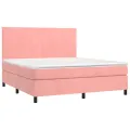cadre de lit et matelas LED Rose 180x200 cm Velours