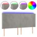 Tête de lit à LED Gris clair 183x16x118/128 cm Velours