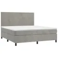 cadre de lit avec matelas LED Gris clair 180x200 cm