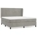 cadre de lit et matelas Gris clair 180x200cm Velours