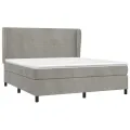 cadre de lit et matelas Gris clair 180x200cm Velours