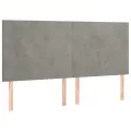 cadre de lit et matelas Gris clair 180x200cm Velours