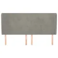 Tête de lit avec oreilles Gris clair 183x23x118/128 cm Velours
