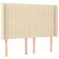 cadre de lit matelas et LED Crème 140x200 cm Tissu