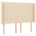 Tête de lit avec oreilles Crème 147x16x118/128 cm Tissu