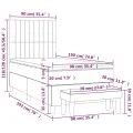 cadre de lit avec matelas Noir 90x190 cm Velours