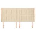 Tête de lit avec oreilles Crème 163x23x118/128 cm Tissu