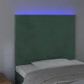 Tête de lit à LED Vert foncé 90x5x118/128 cm Velours