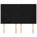 Tête de lit avec oreilles Noir 147x16x118/128 cm Velours