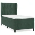 cadre de lit avec matelas Vert foncé 90x190 cm