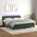 cadre de lit avec matelas LED Vert foncé 180x200 cm