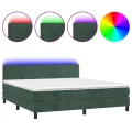 cadre de lit avec matelas LED Vert foncé 180x200 cm