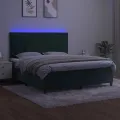 cadre de lit et matelas et LED Vert foncé 180x200 cm