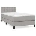 cadre de lit avec matelas Gris clair 90x200 cm Tissu