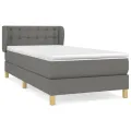 cadre de lit avec matelas Gris foncé 100x200cm Tissu