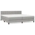 cadre de lit avec matelas Gris clair 200x200cm Tissu