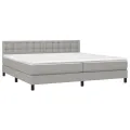 cadre de lit avec matelas Gris clair 200x200cm Tissu