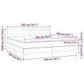 cadre de lit avec matelas Gris clair 200x200cm Tissu