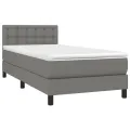 cadre de lit et matelas et LED Gris foncé 100x200 cm