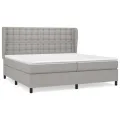 cadre de lit avec matelas Gris clair 200x200cm Tissu