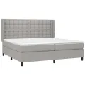 cadre de lit avec matelas Gris clair 200x200cm Tissu