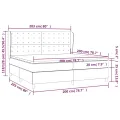 cadre de lit avec matelas Gris clair 200x200cm Tissu