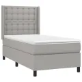 cadre de lit matelas LED Gris clair 100x200 cm Tissu