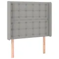 cadre de lit matelas LED Gris clair 100x200 cm Tissu