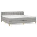 cadre de lit avec matelas Gris clair 200x200cm Tissu
