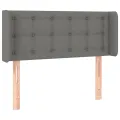 Tête de lit avec oreilles Gris foncé 103x16x78/88 cm Tissu