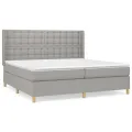 cadre de lit avec matelas Gris clair 200x200cm Tissu