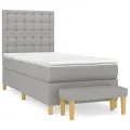 cadre de lit avec matelas Gris clair 100x200cm Tissu