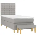 cadre de lit avec matelas Gris clair 100x200cm Tissu