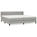 cadre de lit avec matelas Gris clair 200x200cm Tissu