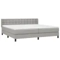 cadre de lit avec matelas Gris clair 200x200cm Tissu