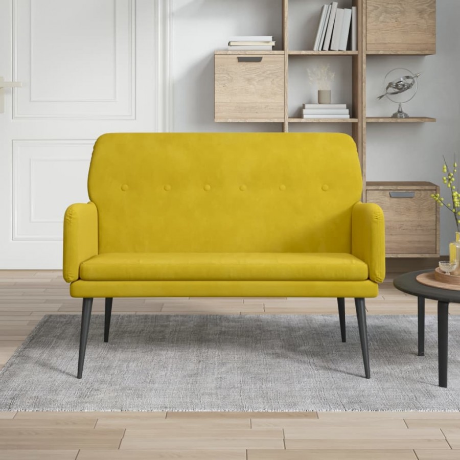 Banc Jaune 108x79x79 cm Velours