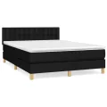 cadre de lit avec matelas Noir 140x190 cm Tissu