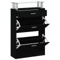 Armoire à chaussures Noir 63x24x104 cm Bois d'ingénierie