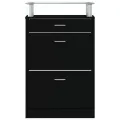 Armoire à chaussures Noir 63x24x104 cm Bois d'ingénierie