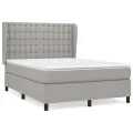 cadre de lit avec matelas Gris clair 140x200cm Tissu