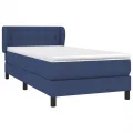 cadre de lit avec matelas Bleu 90x190 cm Tissu