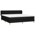 cadre de lit avec matelas Noir 160x200 cm Tissu