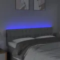 Tête de lit à LED Gris clair 144x5x78/88 cm Tissu