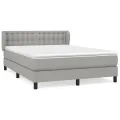 cadre de lit avec matelas Gris clair 140x200cm Tissu