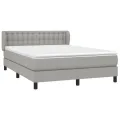 cadre de lit avec matelas Gris clair 140x200cm Tissu