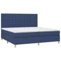 cadre de lit avec matelas Bleu 200x200 cm Tissu