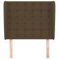 Tête de lit avec oreilles Marron foncé 93x23x118/128 cm Tissu