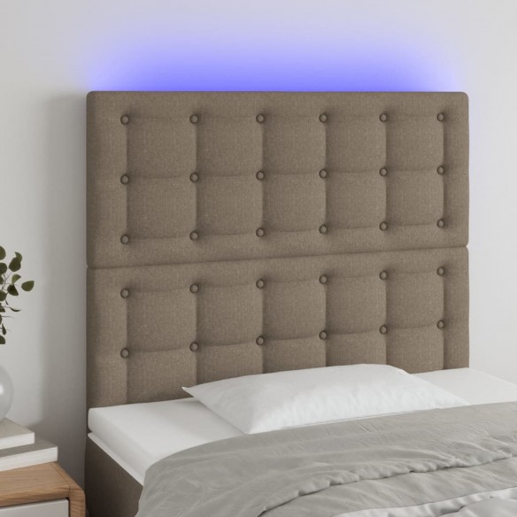 Tête de lit à LED Taupe 100x5x118/128 cm Tissu